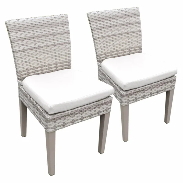 TK Classics Fairmont Armless Outdoor Dining Chairs Sail White