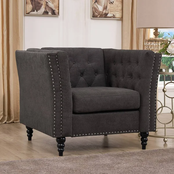 Kingway Furniture Zaina Microfiber Living Room Chair in Black