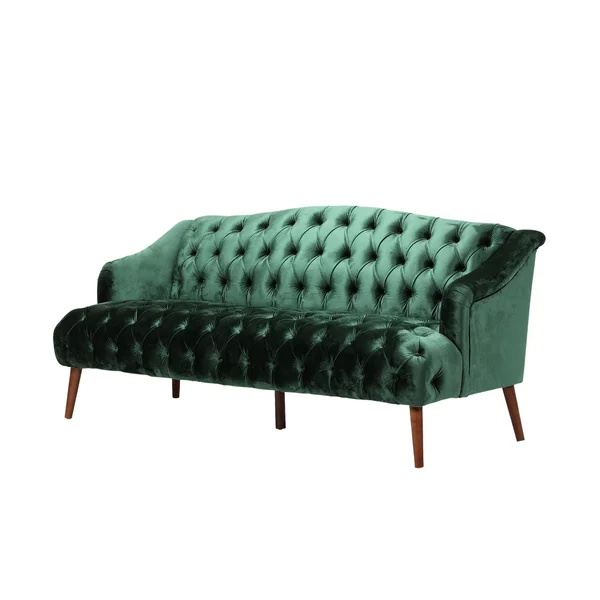 Best Selling Home Decor Adelia Modern Glam Tufted Velvet 3 Seater Sofa, Wine and Walnut Polyester in Red, 310391