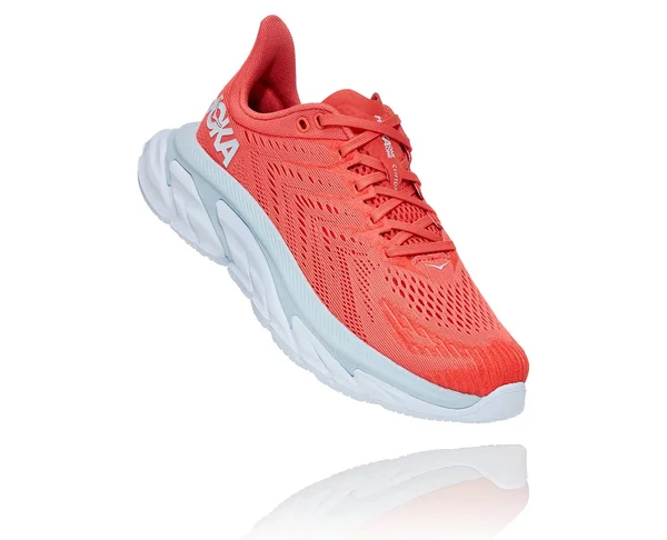 Hoka One One Women's Clifton Edge - Hot Coral/White - 9