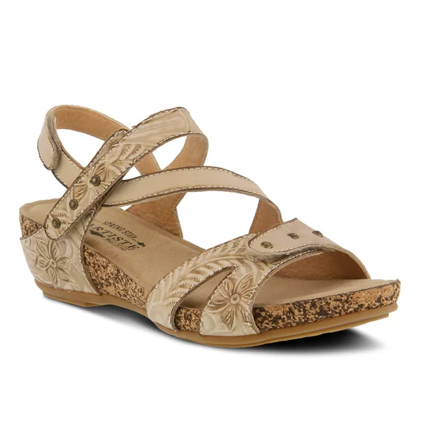 L&Artiste by Spring Step Women's Quilana Strappy Sandal - Size: 42, Light Beige