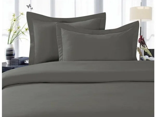 Elegant Comfort 1500 Thread Count Wrinklefade and Stain Resistant 4-Piece Bed Sheet Set Deep Pocket Hypoallergenic Full Grey
