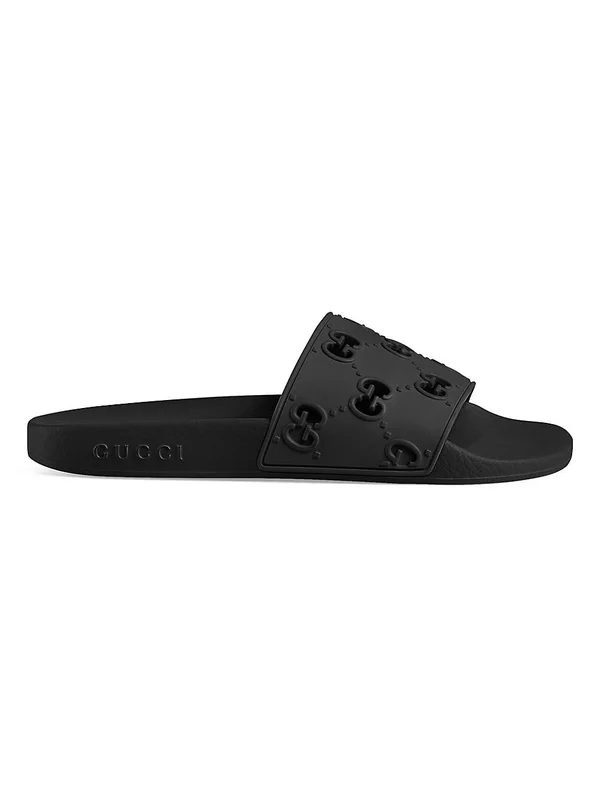 Gucci Women's Pursuit GG Slide Sandals - Black - Size 5 US - 35 EU