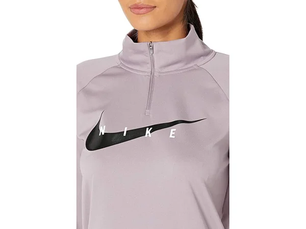 Nike Running Swoosh Half Zip Mid Layer Top in Purple