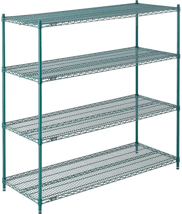 Nexel Poly-Green Wire Shelving Starter - 72x22W x 24x22D x 63x22H 24726G