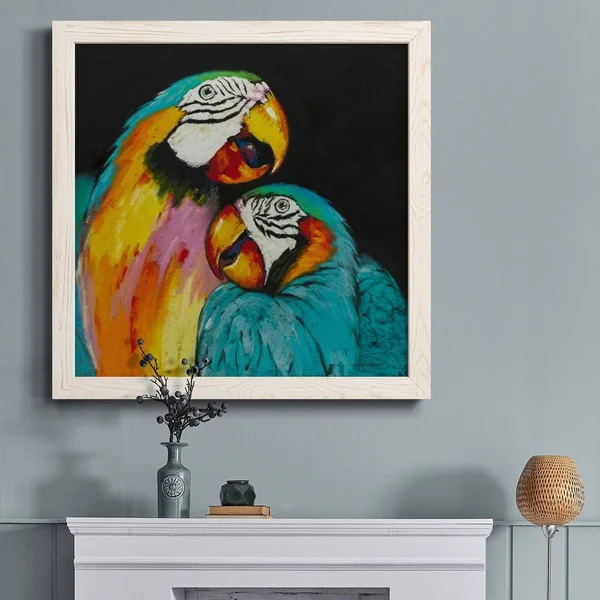 Painted Elephant II - Picture Frame Graphic Art on Canvas Dakota Fields Format: White Framed Canvas - Size: 31.5x22 H x 31.5x22 W