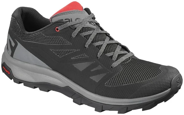 Salomon Men's Outline - 8.5, Black/Quiet Shade/High Risk Red