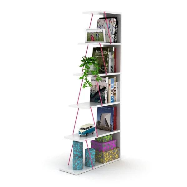 Discountworld Caitlyn Bookcase - White-Pink