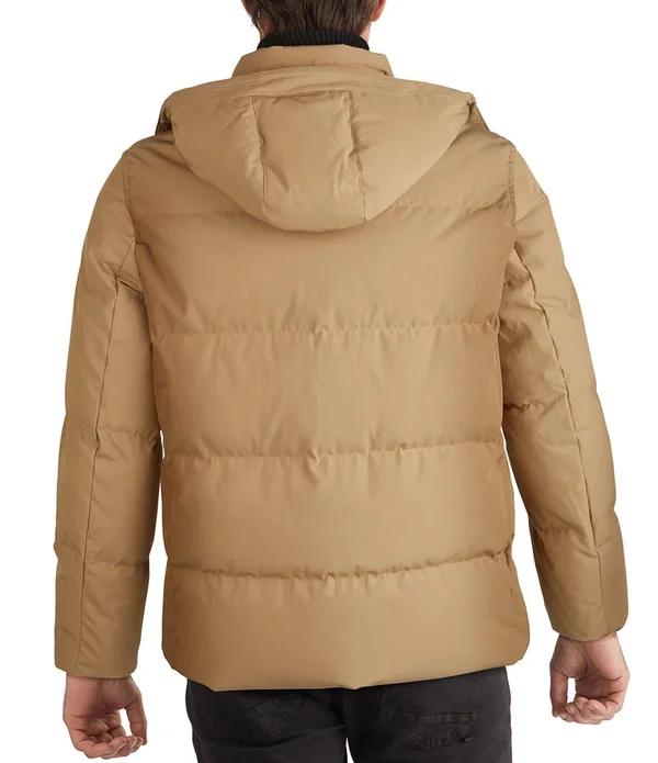 Cole Haan Hooded Down Zip Front Puffer Jacket - XL