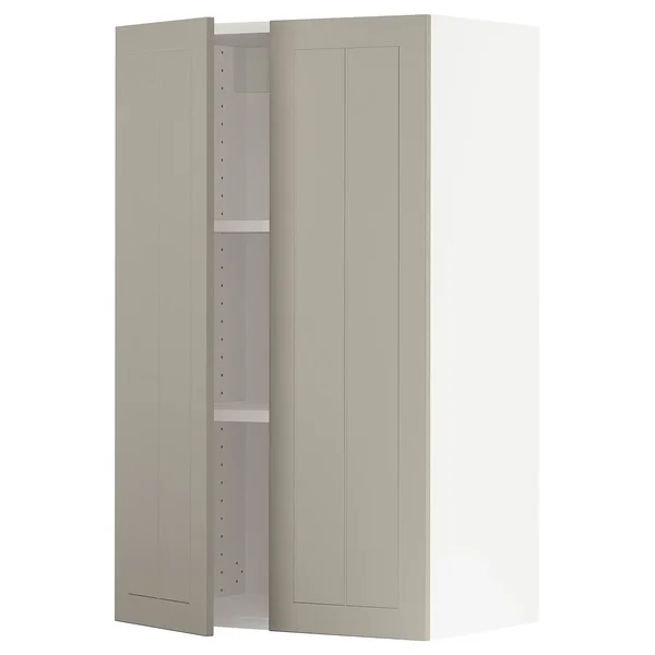 IKEA - SEKTION Wall Cabinet with 2 Doors - white/Stensund Beige, 24x15x40 99407524