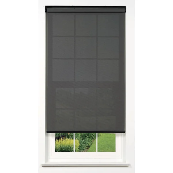 Linen Avenue Cordless 5% Solar Screen Standard Roller Shade - Charcoal 28 W x 78 H