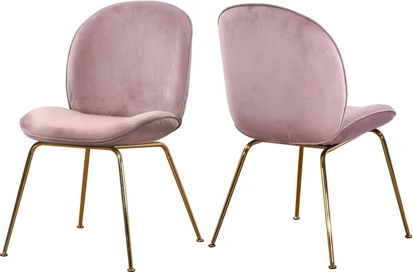 Meridian Furniture Paris Pink Velvet Dining Chair (Set of 2)