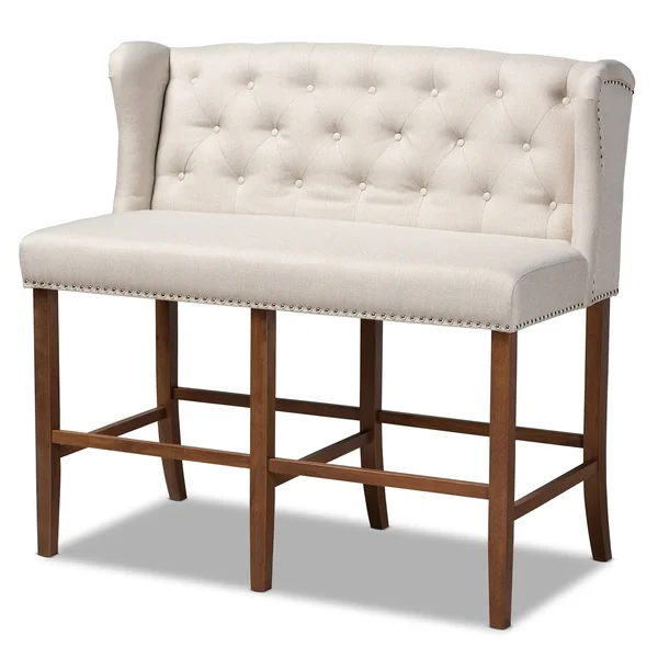 Carson Carrington Badstusund Upholstered Button Tufted Bar Stool Bench (Beige)