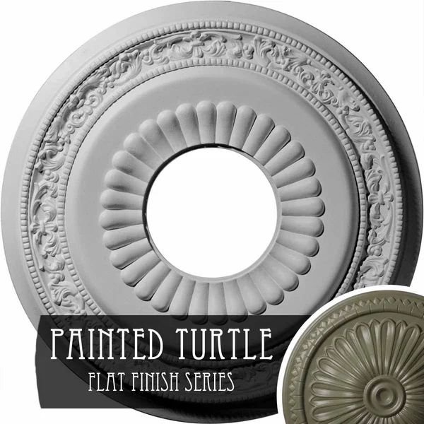 20 5/8x22OD x 6 1/4x22ID x 1 3/8x22P Lauren Ceiling Medallion (Fits Canopies Up to 6 1/4x22), Hand-Painted Painted Turtle