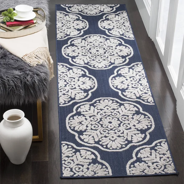 Safavieh Cottage COT911A Navy - Creme Rug 2&3x22 x 8& Runner