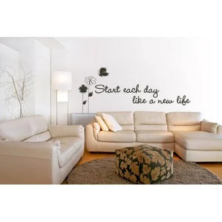 Start Each Day Like A New Life Wall Decal - Wall Sticker - Vinyl Wall Art, Home Decor, Wall Mural, Quotes and Sayings - W5069 - D
