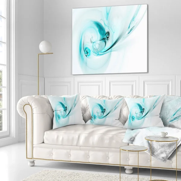 Designart &Colored Smoke Light Blue& Abstract Throw Pillow