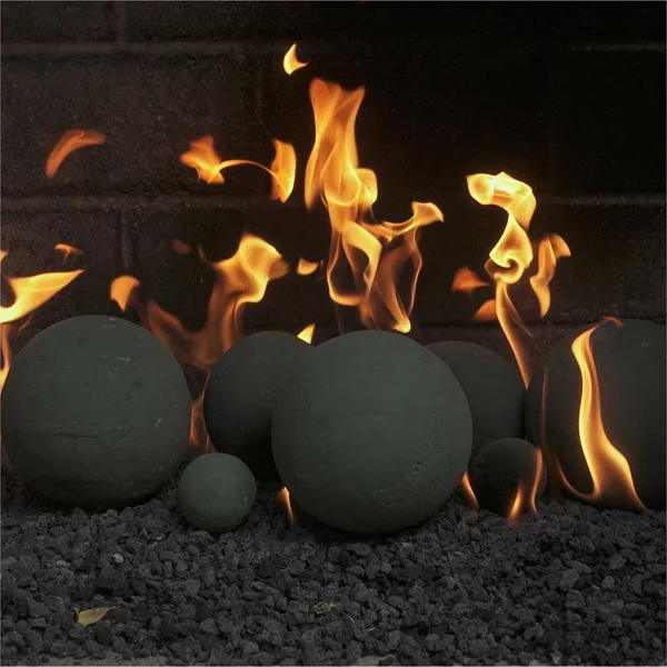 Pewter Gray, Ceramic Fire Balls, 2 inch Set of 30