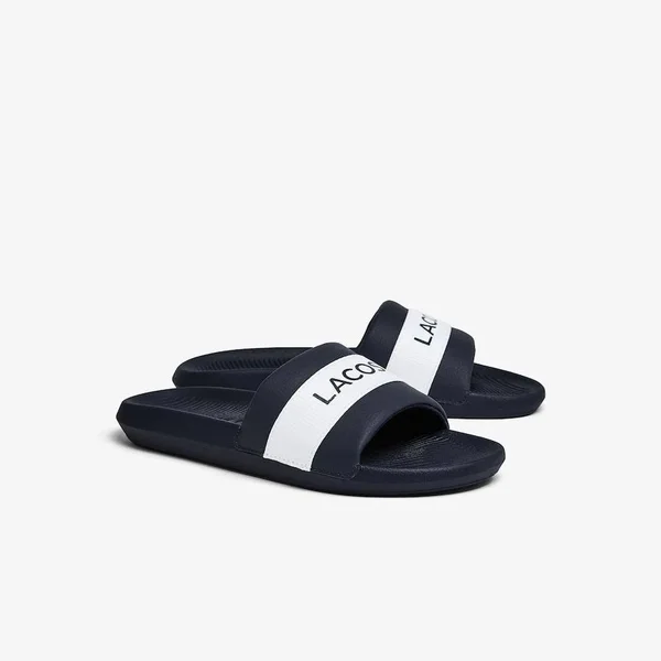 Lacoste Men's Croco Textile Logo Slides - 10