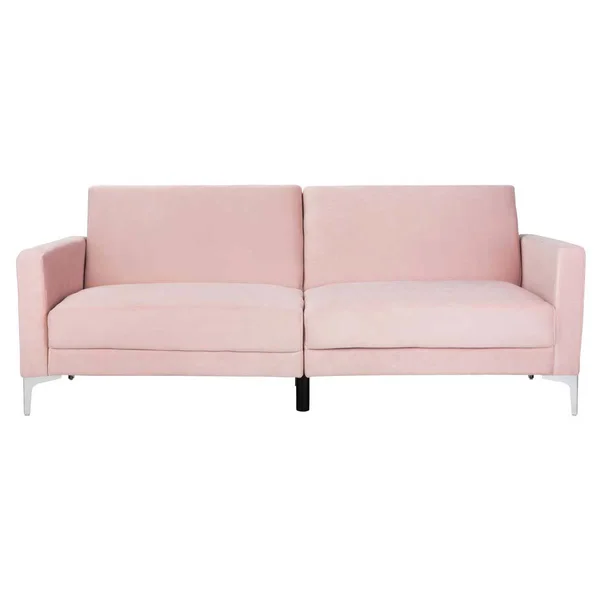 Safavieh Chelsea Foldable Futon Bed - Blush, Chrome
