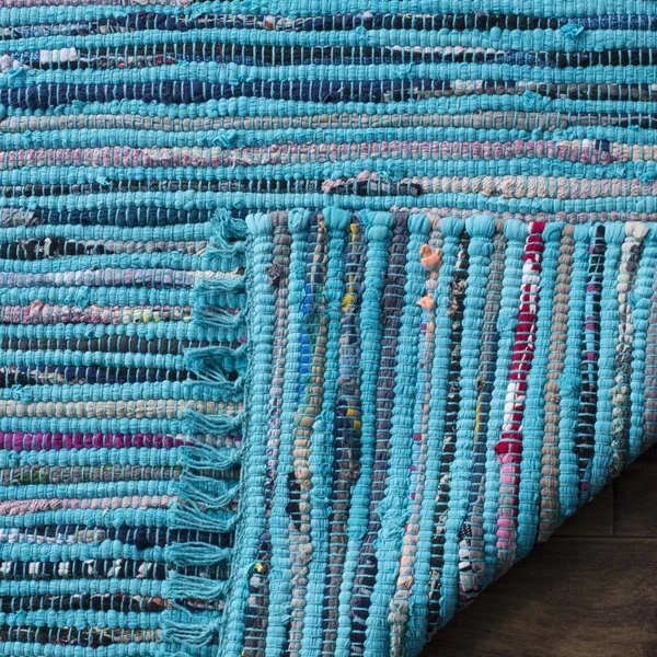 Safavieh Rag Rug RAR125C 2&3x22 x 10&0x22 Runner Turquoise, Multi Area Rug