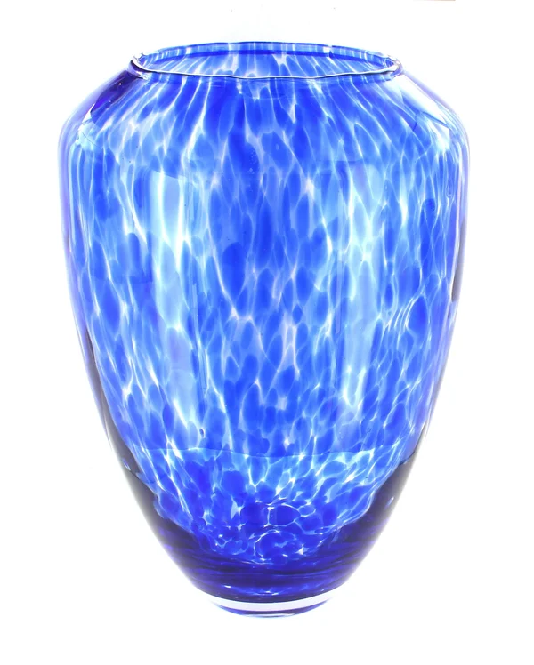 Blue Rose Polish Pottery Cobalt Confetti Large Glass Vase