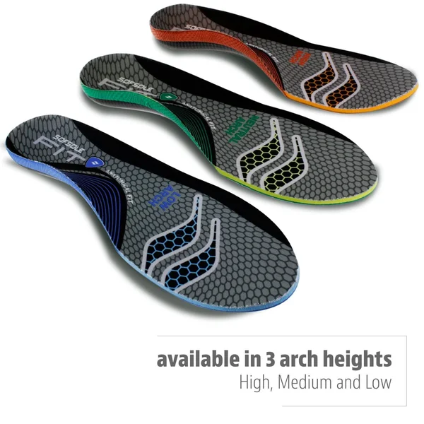 Sof Sole Fit Series Insoles Neutral Arch, Men's 9-10