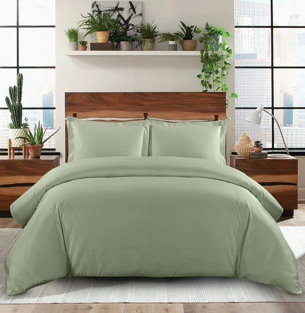 Duvet Cover Set Solid 600 Thread Count Full/Queen - Sage
