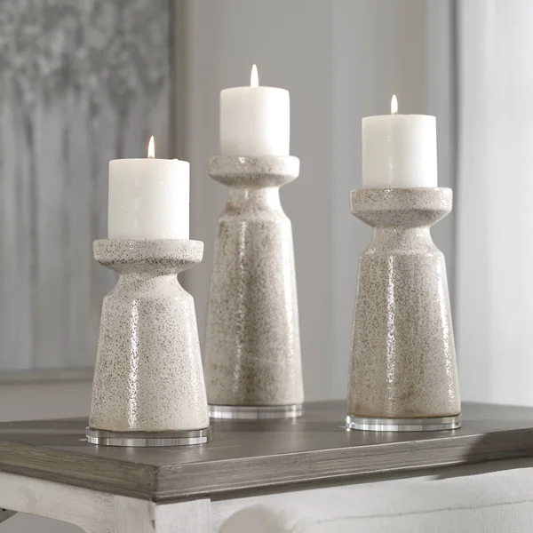 Uttermost Kyan Ceramic Set of 3 Candleholders 17966