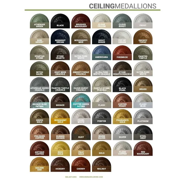 16 7/8x22W x 11 3/4x22H x 1 1/2x22P Oxford Ceiling Medallion - Hand-Painted Iridescent Gold