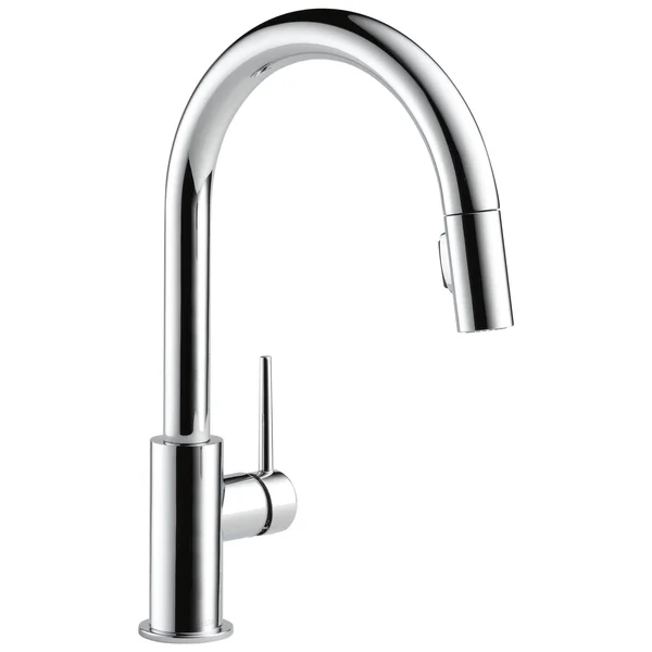 Delta Faucet 9159-LS-DST Trinsic Single Handle Kitchen Swivel Pull-Down, Chrome