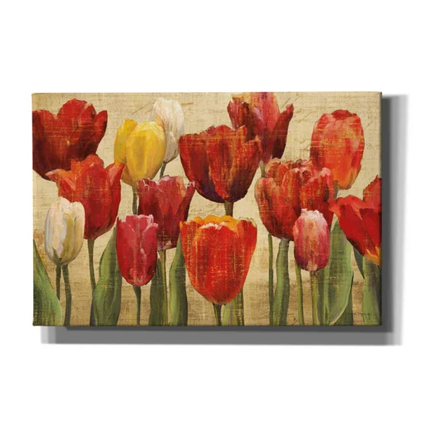 Epic Graffiti &Tulip Fantasy on Cream& by Marilyn Hageman, Canvas Wall Art, 40x22x26x22