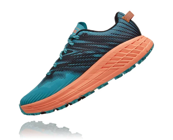 Hoka Women's Speedgoat 4 Trail Running Shoes in Blue/Orange - Size 10