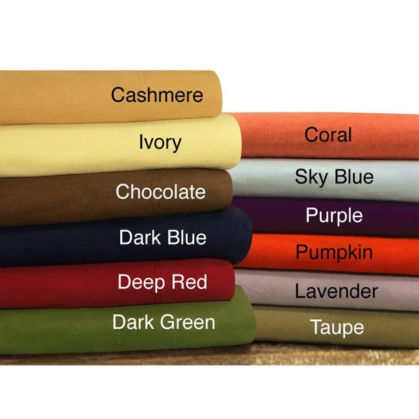 Tribeca Living Solid Flannel Sheet Set - King, Deep Red