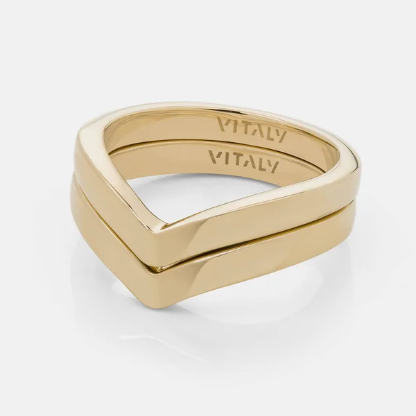 Vitaly Stainless Steel Cell Rings Gold, 7