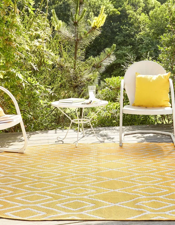 Jill Zarin Turks & Caicos Indoor Outdoor Rug - Yellow, 5x8 ft
