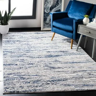 Greely Navy Area Rug Highland Dunes Rug Size: Round 9&