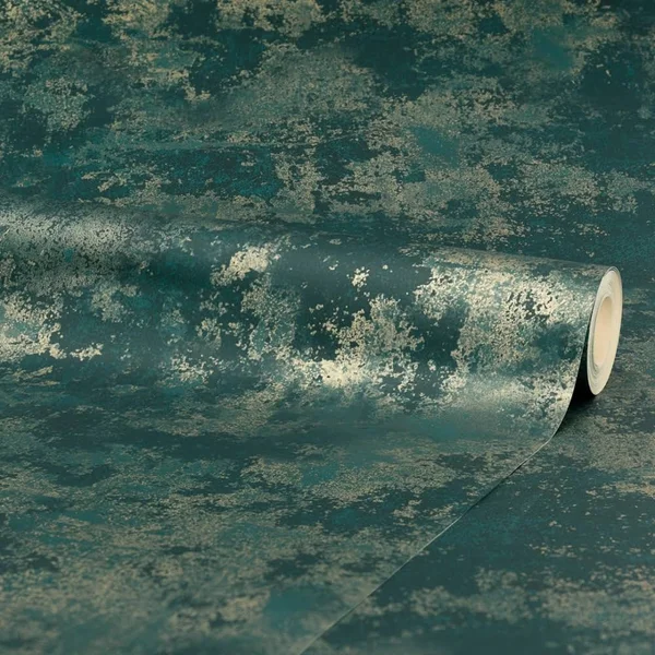 I Love Wallpaper Green Geneva Metallic Wallpaper Emerald - Gold