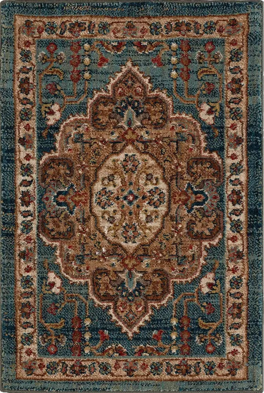 Karastan Spice Market Aksum Aquamarine 2&4x22x7&10x22 Runner Area Rug