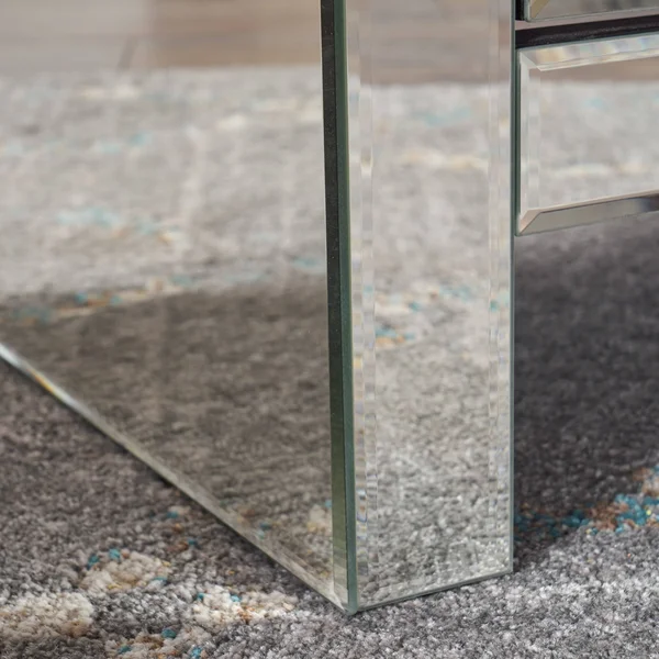 Lucretia Mirror Finished 3-Drawer Accent Table, Clear