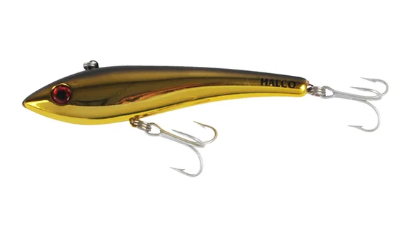 Halco Max 220 - 180g - Inline 9/0 Single Hooks - Chrome Gold Black