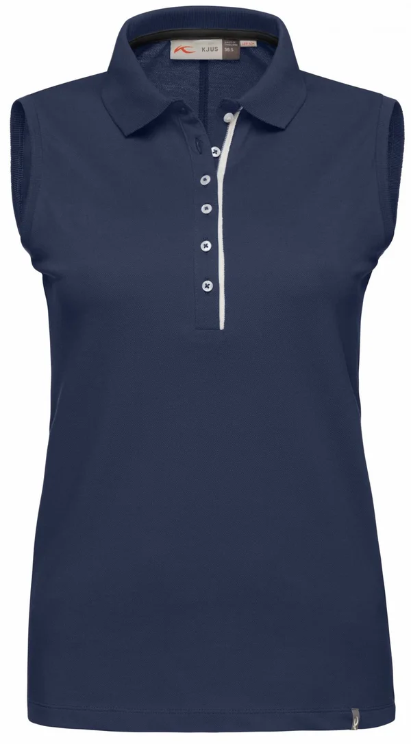Kjus Womens Sanna Polo S/L Blue - Womens Short-sleeved Polo Shirt, Size 40 - Color Atlanta Blue