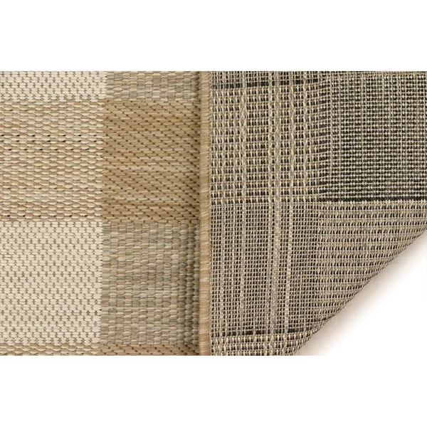 Trans Ocean Portofino Texture Plaid Area Rug, Black, 7&10x22 x 9&10x22 Rectangle