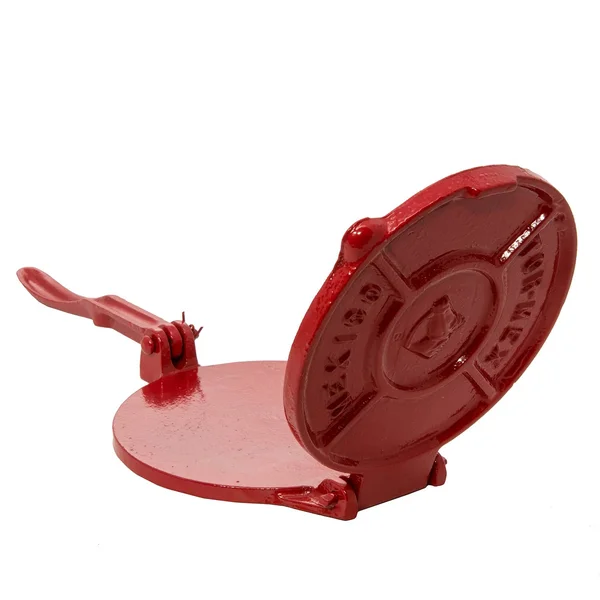 tortilla Press Kit: Red Cast Iron with Servietta