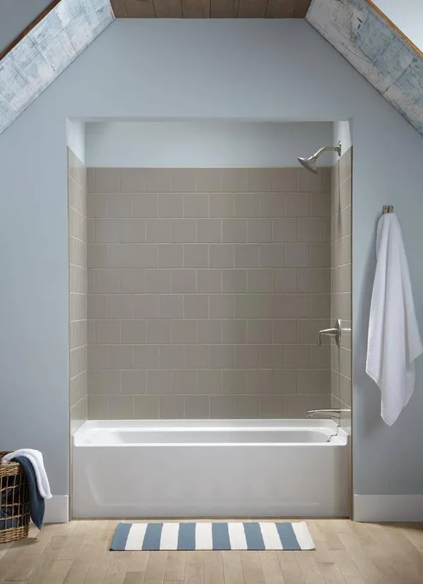 Sterling Medley 30.25-in W x 60-in L White Vikrell Rectangular Left-Hand Drain Alcove Bathtub - 71171810-0
