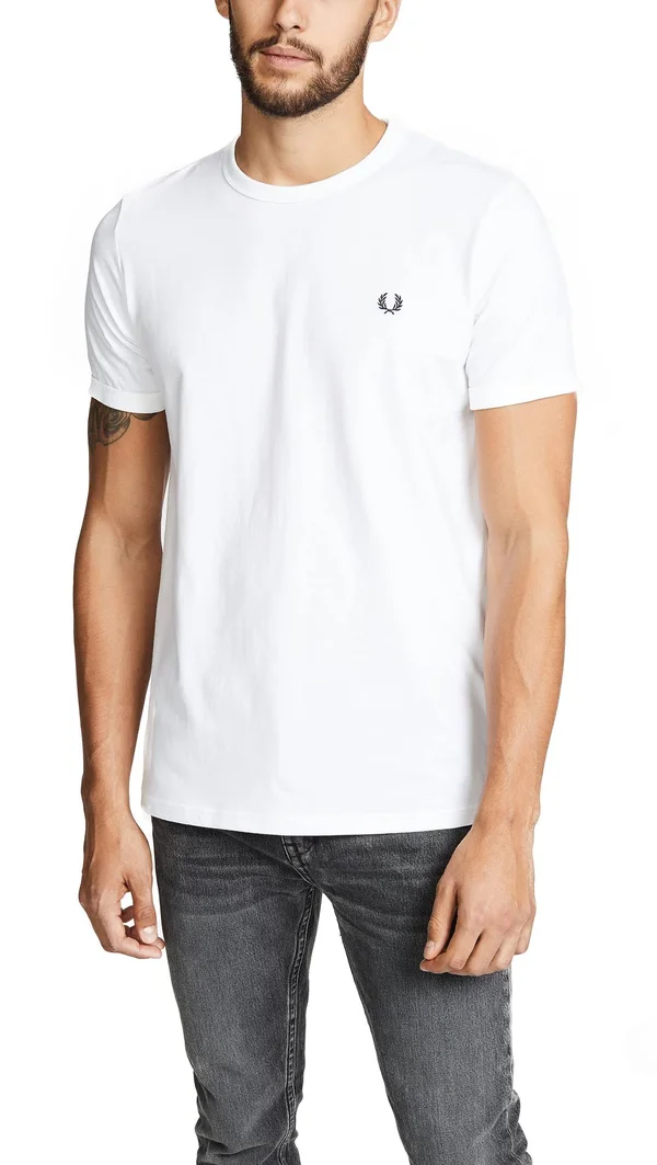 Fred Perry Ringer T Shirt White