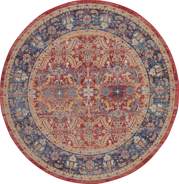 Nourison Global Vintage GLB02 Area Rug - Red, 2&4x22 x 8& Runner