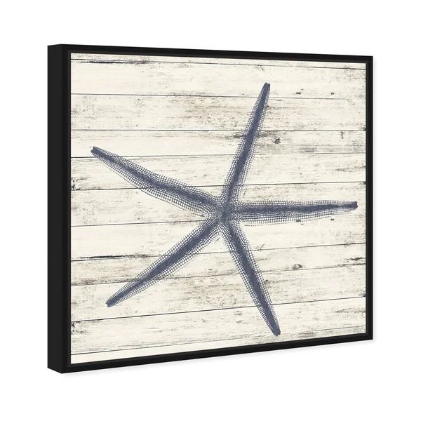 Oliver Gal 'Starfish Blue' Nautical and Coastal Wall Art Framed Canvas Print Marine Life - Blue, White - 16 x 16 - Gold