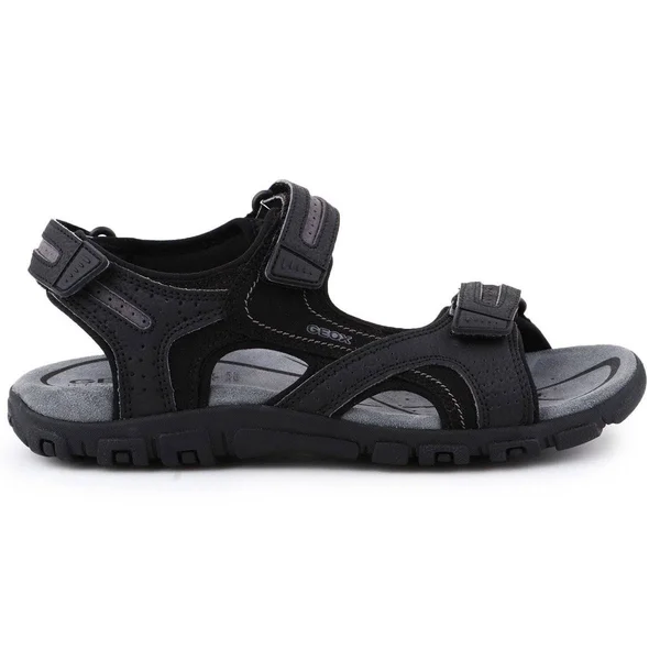Geox Strada Sandal - Black - Leather Sandals