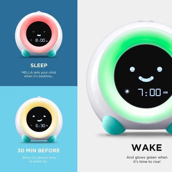 Littlehippo Mella Ready to Rise Children's Trainer, Alarm Clock, Night Light